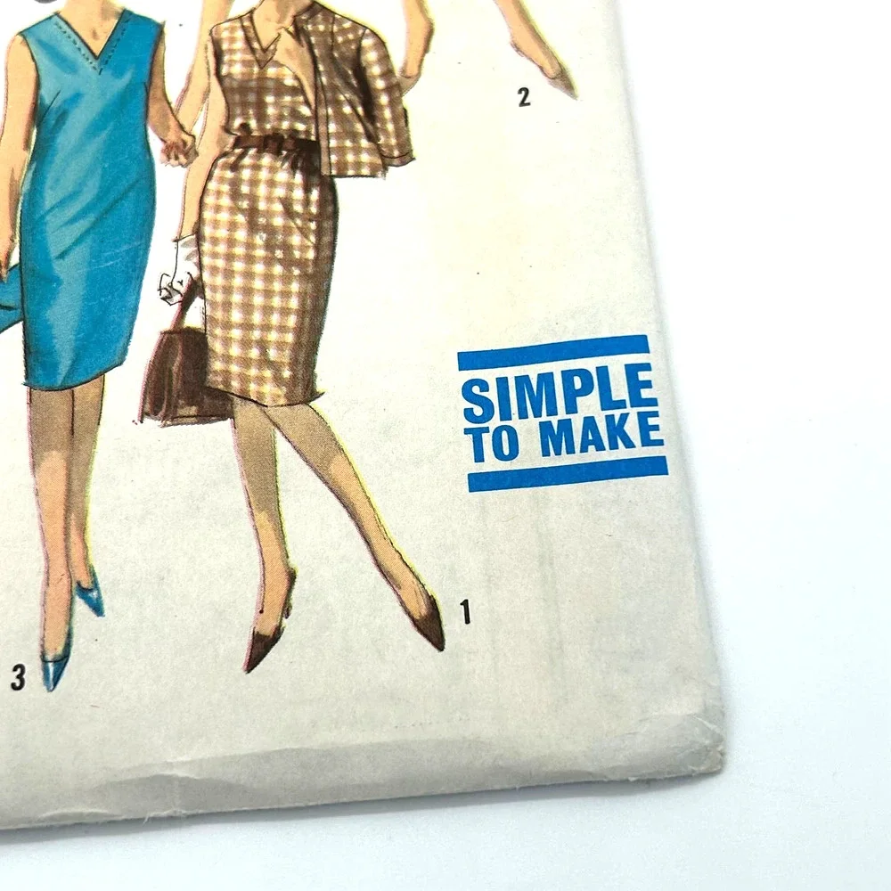 Simplicity Vintage 1960's Pattern #4894  Jr. and Misses Shift and Jacket Size 16